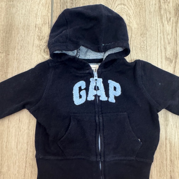 GAP Blue Zip-Up Hoodie Sweatshirt - Picture 2 of 5
